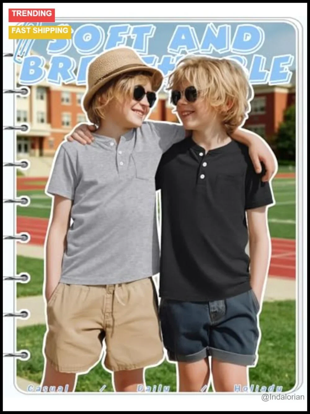 3 Pack Boys Henley T-Shirts Short Sleeve Cotton Blend Tees with Pocket Button